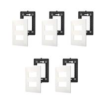 5 Placas Espelhos 4x2 2 Módulos Brancas Legrand PialPlus+ 618506BC+ 5 Placas Espelhos 4x2 2 Módulos Brancas Legrand PialPlus+ 618506BC+