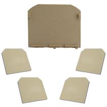 5 Placas Para Bornes De Passagem Mat70 Bege - Metaltex