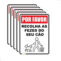 5 Placas Por Favor Recolha as Fezes Do Seu Cachorro 15x20cm