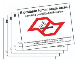 5 Placas Proibido Fumar Lei Nº 13541 Não Fume 20x15cm Ps 1mm