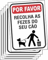 5 Placas Recolha Coco Fezes Cachorro Sinalização 20x15cm