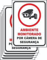 5 Placas Sinalização Monitoramento Por Câmeras De Segurança