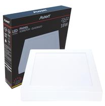 5 Plafon Painel Quadrado Sobrepor 18w Branco Quente 3000k
