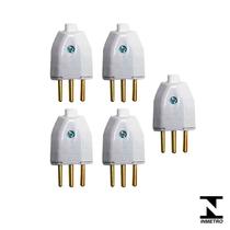 5 Plug Macho 2P+T 10A/250V Inmetro Branco