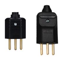 5 Plug Macho 3 Pinos 10a Sem Prensa + 5 Plugue Macho 3 Pinos 10a Com Prensa Cabos Preto Margirius 5 Plug Macho 3 Pinos 10a Sem Prensa + 5 Plugue Macho 3 Pinos 10a Com Prensa Cabos Preto Margirius