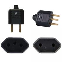 5 Plug Macho 5 Tomada Femea 2 Pinos 10a + 5 Plug Macho 5 Tomada Femea 3 Pinos 10a