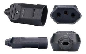 5 Plugue Plug Tomada Fêmea Preta 3 Pinos 20a Preto Margirius