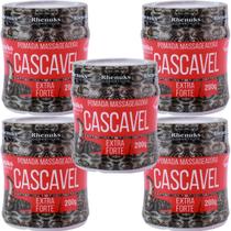 5 Pomada Massageadora Rhenukus Cascavel Extra Forte Pote 200g