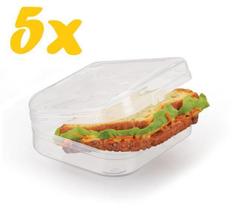 5 Porta Lanches Sanduíches Transparente - Livre BPA