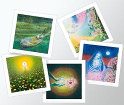 5 Pôsteres - Virgem Maria, Jesus - paisagens - encantos da Natureza - 50x50cm pronta entrega