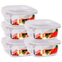 5 Pote Hermético de 800ML Airfryer Forno Frezeer Comida Casa