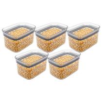 5 Pote Organizador Hermetico Block Retangular Empilhável 650ml Ou