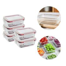 5 Pote Trava Hemertico Vidro Frezzer Micro-ondas Forno 640ml