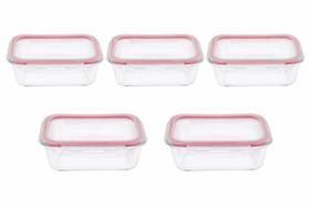 5 Potes de Vidro para Marmita Saudável Tampa com Trava 1300ml 5 Potes de Vidro para Marmita Saudável Tampa com Trava 1300ml