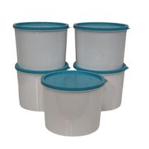 5 Potes Guarda Mantimentos 1 Litro - Cores - Novidade