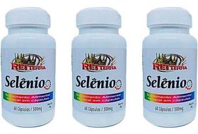 5 Potes Vitamina Selênio 60 Cápsulas 500mg