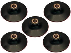 5 Pratos Plástico Rígido Rosca M14 Para Lixa 4'' Com tiras autocolantes - Stone Diamond 5 Pratos Plástico Rígido Rosca M14 Para Lixa 4'' Com tiras autocolantes - Stone Diamond