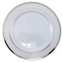 5 Pratos Refeição 26cm Descartáveis de Luxo Plástico Prata
