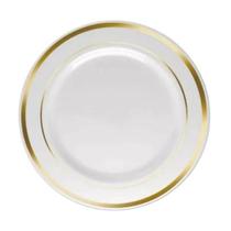 5 Pratos Refeição 26Cm Descartáveis Luxo Plástico Gold 5 Pratos Refeição 26Cm Descartáveis Luxo Plástico Gold