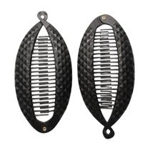 5 Presilhas De Cabelo Preta Banana detalhe alto relevo luxo 5 Presilhas De Cabelo Preta Banana detalhe alto relevo luxo