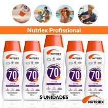 5 Protetores Solar Facil e Corporal 70 FPS Nutriex 120ml 5 Protetores Solar Facil e Corporal 70 FPS Nutriex 120ml