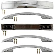 5 Puxador Monza Para Armario Gaveta Porta 128/160mm Cromado + Parafusos