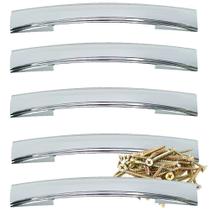 5 Puxadores Para Armario Porta Gaveta De 160mm Cromado com parafusos 5 Puxadores Para Armario Porta Gaveta De 160mm Cromado com parafusos