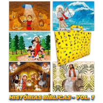 5 Quebra-Cabeças Bíblicos Vol 1 - 60 Peças por Puzzle - Maleta Especial Incluída - Akikola