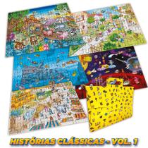 5 Quebra-Cabeças de Contos de Fada Vol 1 - 60 Peças por Puzzle - Em Maleta Especial