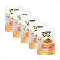 5 Ração Fancy Feast Casserole Atum E Salmão Gatos Adulto 85g