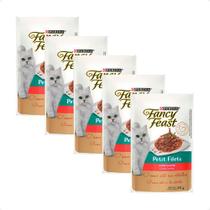 5 Ração Úmida Fancy Feast Petit Filets Carne Gato Adulto 85g