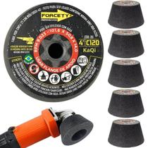 5 Rebolos Copo Cônico 4 Polegadas Grão 120 Rosca M14 Mármore