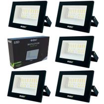 5 Refletor Led Easy 50W Luz Branco Frio 6500K Bivolt 127/220v