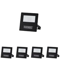 5 Refletor Taschibra Tr Led Slim 10W Preto Bivolt Luz Verde