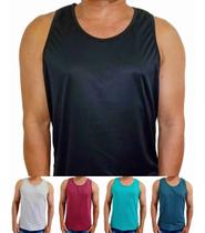 5 Regata Masculina Camisa Básica 100% Poliéster Lisa 5 Regata Masculina Camisa Básica 100% Poliéster Lisa