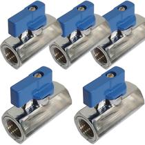 5 registro valvula esfera femêa mini alavanca rosca 1/4