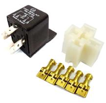 5 Rele Universal 4 Pinos 12V 40A e 5 Conjunto Porta Relês