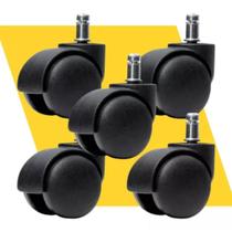 5 Roda Rodinha Rodízio de Nylon Beltools Reposição Cadeira Escritório Giratória Cadeira Gamer Anti Risco Anti-ruído Resistente