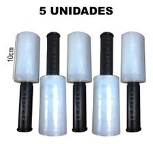 5 Rolos Filme Stretch Com Aplicador Giratório P/ Embalagens