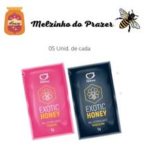 5 sachês exotic honey mel sachê estimulante (masculino e feminino) 5g sexy fantasy