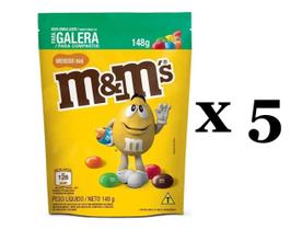 5 Sachês M&m's Chocolate Ao Leite c/ Amendoim 148g -MARS