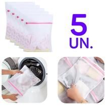 5 Saco Para Lavar Roupa Delicada Saquinhos De Máquina 40x30