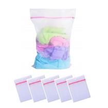 5 saco protetor lavar roupa c/ zíper 30x40cm delicadas