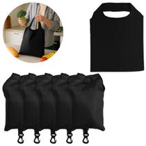 5 Sacolas Dobrável Poliéster 58x38cm Bolsa Reutilizável 5 Sacolas Dobrável Poliéster 58x38cm Bolsa Reutilizável