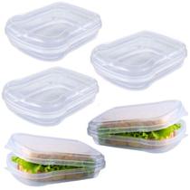 5 Sanduicheiras BPA Free Academia Escola Porta Pão de Forma Infantil e Adulto