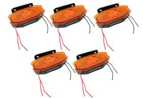 5 Sinaleira Lanterna Lateral Led Peixinho Caminhão Carreta Com Vigia Laranja Ambar