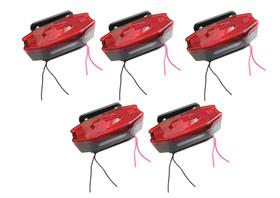 5 Sinaleira Lanterna Lateral Led Peixinho Caminhão Carreta Com Vigia Vermelha