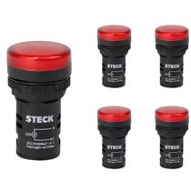 5 Sinaleiro LED 22mm Steck 24V Luminoso Vermelho SLDS241