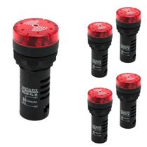 5 Sinalizadores 22mm Sonoro 50dB Led 24Vca/CC - Metaltex