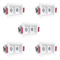5 Spot Downlight Mini Duplo Led Embutir Corredor 4000k Bet85